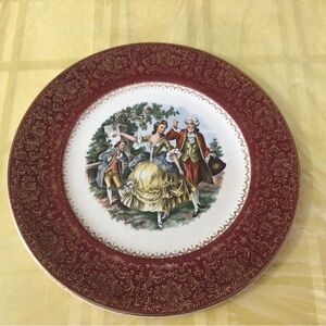 Elegant Red Decorative Plate